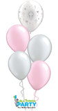 Religious Event Cross T5 Pink & Silver Balloon Bouquet with Hi-Float
