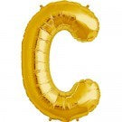 Gold Letter C Foil Balloon AIR FILLED SMALL 41cm #00569