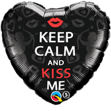 Keep Calm & Kiss Me Black Foil 45cm Balloon #21831