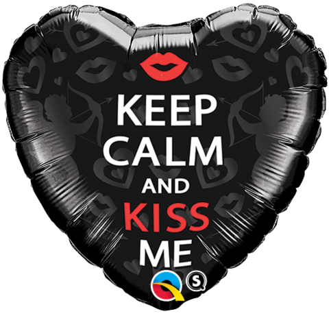 Keep Calm & Kiss Me Black Foil 45cm Balloon #21831