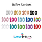 100th Giant INFLATED Helium Number Balloons 22 Colours to choose from