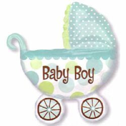 Baby Boy Pram Supershape Foil Balloon #17952