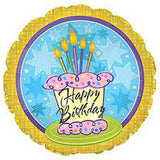 Birthday Cake With Stars, 17", Multicolor Balloons #114496