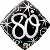 80th Birthday Diamond Black & Silver Foil #30285