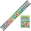 Happy Retirement Foil Banner Multi Coloured 3.6m