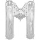Silver Letter M Balloon AIR FILLED SMALL 41cm #00491