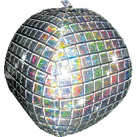 Disco Ball balloon sparkling foil balloon 38cm round INFLATED #18031