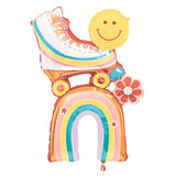 GIANT RAINBOW & ROLLER SKATE 101CM (40") FOIL BALLOON #18258