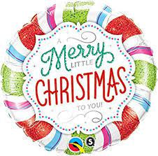 Merry Little Christmas Foil Balloon, Multicolor 18" 45cm #18953