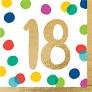 HAPPY DOTS 18th LUNCH NAPKINS HOT STAMPED 16 pack #835057