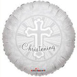 Christening Cross Foil 18" Silver Balloon #19361