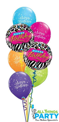 Happy Birthday Leopard Balloon Dazzler Bouquet #50555