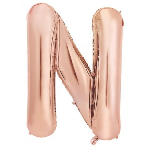 Giant Letter Balloon N Rose Gold Foil 86cm #213983