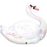 Graceful Blushing Swan Foil Supershape Balloon 89cm INFLATED #87971