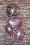 Big Confetti 40cm with 1 Foil  & 3 Std Latex Balloons Bouquet With or Without Personalisation #confettiT3foilboq