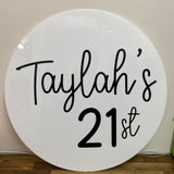 Personalised Disc -White, Black or Clear HIRE ITEM
