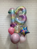 Giant Double Number Birthday Wish with Personalised Balloon Bouquet