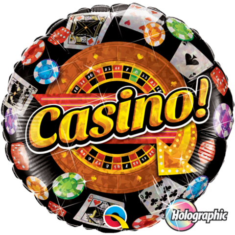 Casino Black Foil 45cm Balloon INFLATED #16970