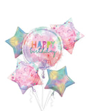 Happy Birthday Pastel Ferris Wheel Foil Balloon Bouquet Kit #42230