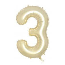 Giant INFLATED Luxe Gold Number 3 Foil 86cm Balloon #231683