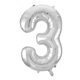 3rd Birthday Giant INFLATED Helium Numbers -Choose from 22 colours
