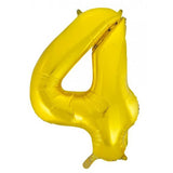 4th Birthday Giant Helium Numbers -INFLATED Choose from 22 colours