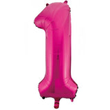 1st First Birthday Giant INFLATED Helium Balloon Numbers - Choose from 22 colours