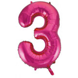 3rd Birthday Giant INFLATED Helium Numbers -Choose from 22 colours