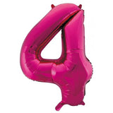 4th Birthday Giant Helium Numbers -INFLATED Choose from 22 colours