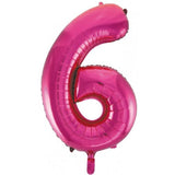 6th Birthday Giant INFLATED Helium Numbers -Choose from 22 colours