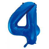 4th Birthday Giant Helium Numbers -INFLATED Choose from 22 colours