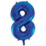 80th Giant INFLATED Helium Number Balloons 22 Colours to choose from