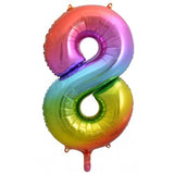 8th Birthday Giant INFLATED Helium Numbers -Choose from 22 colours