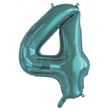 4th Birthday Giant Helium Numbers -INFLATED Choose from 22 colours