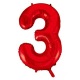 3rd Birthday Giant INFLATED Helium Numbers -Choose from 22 colours