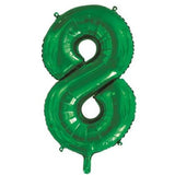 80th Giant INFLATED Helium Number Balloons 22 Colours to choose from