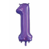 1st First Birthday Giant INFLATED Helium Balloon Numbers - Choose from 23 colours