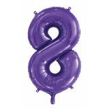 Giant INFLATED Purple Number 8 Foil 86cm Balloon #213848