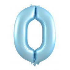 Giant INFLATED Matte Pastel Light Blue Number Zero 0 Foil 86cm Balloon #213860