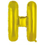 Giant Letter Balloon H Gold Foil INFLATED 86cm #213947