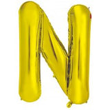 Giant Letter Balloon N Gold Foil INFLATED 86cm #213953