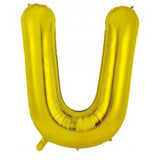 Giant Letter Balloon U Gold Foil INFLATED 86cm #213960