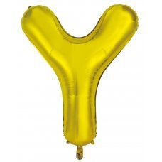 Giant Letter Balloon Y Gold Foil INFLATED 86cm #213964