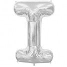 Silver Letter I Balloon AIR FILLED SMALL 41cm ( capital i )#00487
