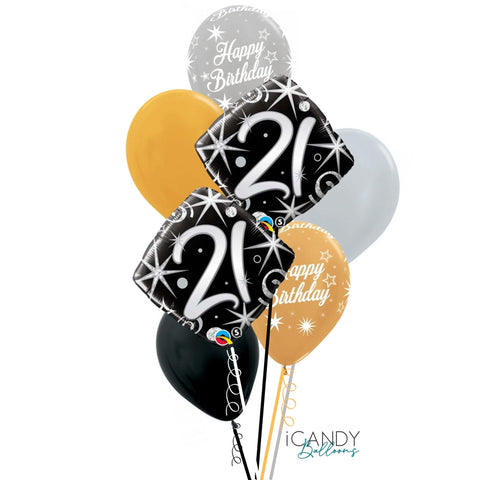 21st Birthday Sparkle & Swirls Dazzler Bouquet #21BD02