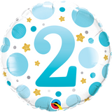 Foil 45cm (18") Age 2nd Blue Dots #23083