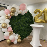 Round Green Wall with Organic Balloon Garland, HIRE ITEM Price From