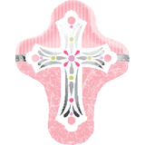 Baptism Christening Pink Cross Supershape Splendor #CP02