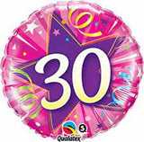 30 Shining Star Hot Pink Foil Balloon 18 Multicolor INFLATED #25251