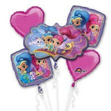 Shimmer & Shine Foil Balloon Bouquet Kit 5 pk INFLATED #33943
